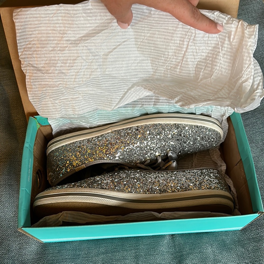 Keds kate spade celebration sparkly sneakers, 8.5, worn 2x